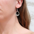 Boucles ajourées légères argent et pierre Tourmaline rose