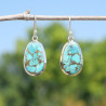 Grandes boucles poires en argent et Turquoise mohave