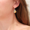 Boucles d'oreilles rondes Turquoise Oyster et argent