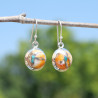 Boucles d'oreilles rondes Turquoise Oyster et argent