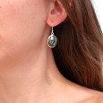 Boucles d'oreilles ovales argent et pierre Séraphinite