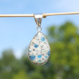 Pendentif goutte pierre Jaspe K2 et argent
