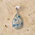 Pendentif goutte pierre Jaspe K2 et argent