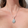 Pendentif goutte pierre Jaspe K2 et argent