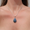 Pendentif goutte en argent et pierre Labradorite