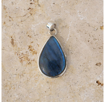 Pendentif goutte en argent et pierre Labradorite
