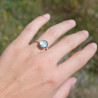 Bague argent pierre ronde facettée en Labradorite T51