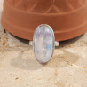 Bague pierre ovale Pierre de lune et argent T58
