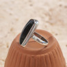 Bague pierre rectangulaire Labradorite et argent T57