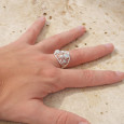 Bague large ajourée argent et 4 pierres Opale d'Ethiopie T56 Bague large ajourée argent et 4 pierres Opale d'Ethiopie T56