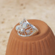 Bague large ajourée argent et 4 pierres Opale d'Ethiopie T56 Bague large ajourée argent et 4 pierres Opale d'Ethiopie T56