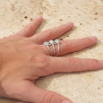 Bague 3 anneaux argent et pierres Opale d'Ethiopie T57/61