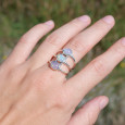 Bague 3 anneaux argent et pierres Opale d'Ethiopie T57/61