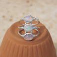Bague 3 anneaux argent et pierres Opale d'Ethiopie T57/61
