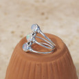 Bague 3 anneaux argent et pierres Opale d'Ethiopie T57/61