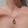 Pendentif goutte en argent pierre Prasiolite facettée