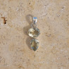 Pendentif argent 2 pierres Prasiolite ovale et goutte