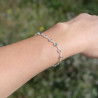 Bracelet fin argent et 14 petites pierres rondes Labradorite facettées