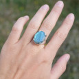 Bague haute argent et pierre ovale Labradorite griffée T59 Bague haute argent et pierre ovale Labradorite griffée T59