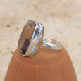 Grosse bague haute en argent et grosse pierre Quartz fumé T56 Grosse bague haute en argent et grosse pierre Quartz fumé T56