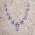 Collier fleurs en argent et pierres facettées en Améthyste