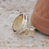 Grosse bague haute en argent et grosse pierre Citrine T55