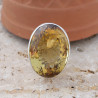 Grosse bague haute en argent et grosse pierre Citrine T55