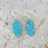 Boucles d'oreilles ovales pierre Turquoise et argent