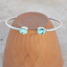 Bracelet jonc en argent et 2 pierres naturelles en Turquoise