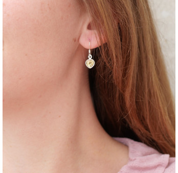Petites boucles d'oreilles argent et pierre Citrine