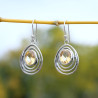 Boucles d'oreilles poire en argent et Citrine ovale