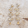 Longues boucles d'oreilles pendantes 11 pierres Citrine Longues boucles d'oreilles pendantes 11 pierres Citrine