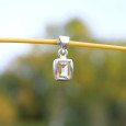 Petit pendentif rectangulaire pierre Citrine et argent Petit pendentif rectangulaire pierre Citrine et argent