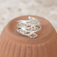Bague multi anneaux argent et 5 pierres navettes en Citrine T54