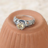 Bague argent ciselé et pierre haute en Citrine T58
