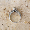 Bague argent ciselé et pierre haute en Citrine T58