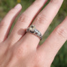 Bague argent ciselé et pierre haute en Citrine T58