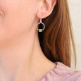 Boucles rond strié en argent et Péridot facettée