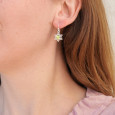 Petites boucles étoiles argent ajouré et pierre Péridot