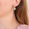 Boucles d'oreilles clous pendantes argent et Péridot