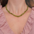 Collier pierres naturelles galets en Péridot