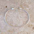 Bracelet jonc en argent et 2 pierres naturelles en Péridot