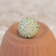 Bague ronde bombée argent et petites pierres Péridot T53
