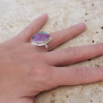 Bague carrée argent plat et pierre Rubis sur Zoisite T53 Bague carrée argent plat et pierre Rubis sur Zoisite T53