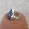 Bague goutte pierre Rubis sur Zoisite et argent T57 Bague goutte pierre Rubis sur Zoisite et argent T57