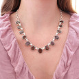 Collier souple en argent et 13 pierres facettées en Quartz fumé Collier souple en argent et 13 pierres facettées en Quartz fumé