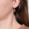 Petites boucles d'oreilles rondes Cornaline et argent Petites boucles d'oreilles rondes Cornaline et argent