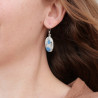 Grandes boucles d'oreilles ovales pierre Jaspe K2