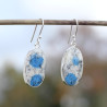 Grandes boucles d'oreilles ovales pierre Jaspe K2