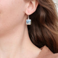 Boucles d'oreilles carrées argent et pierre Jaspe K2